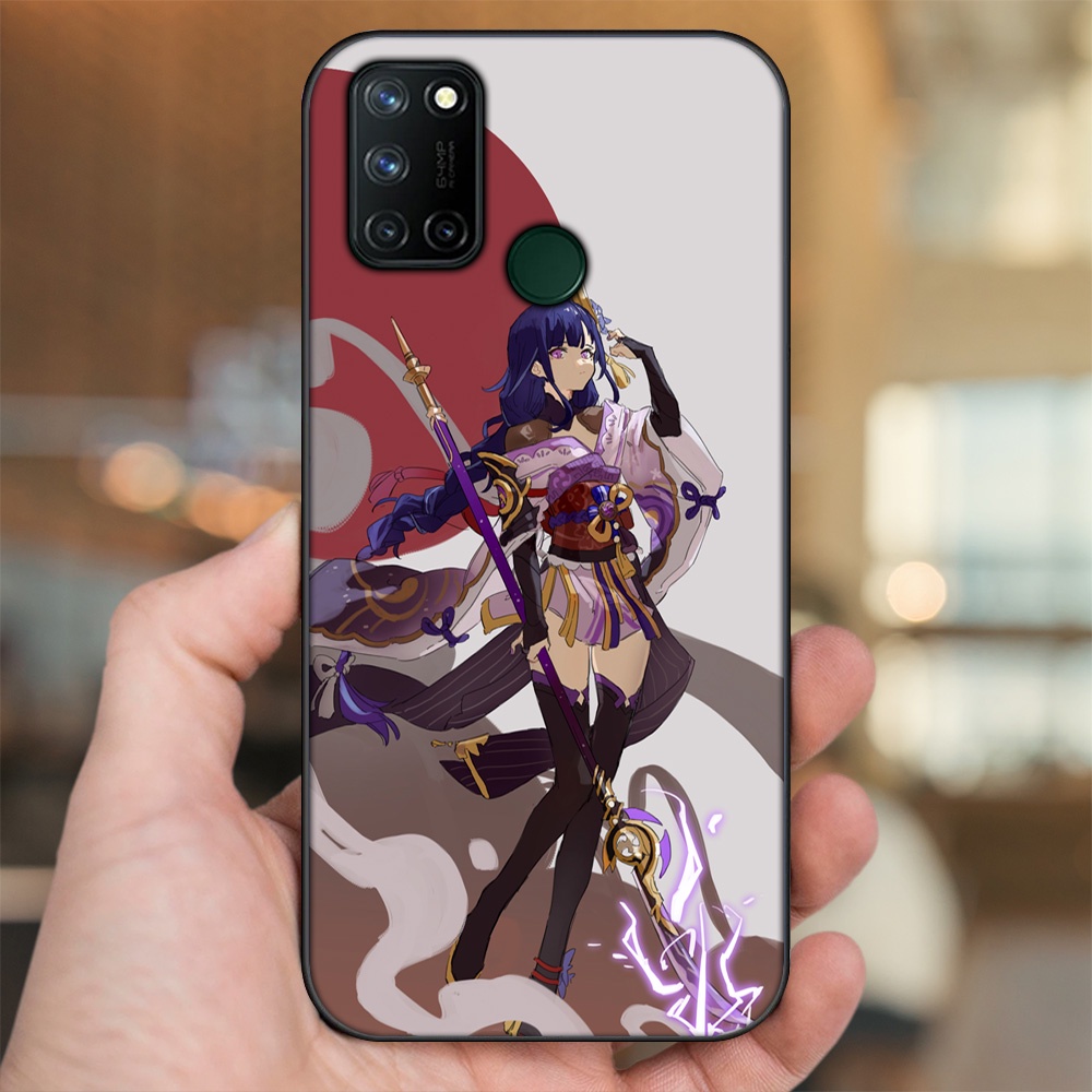 Ốp lưng Realme C17, 7i viền đen in hình Raiden Shogun Genshin Impact