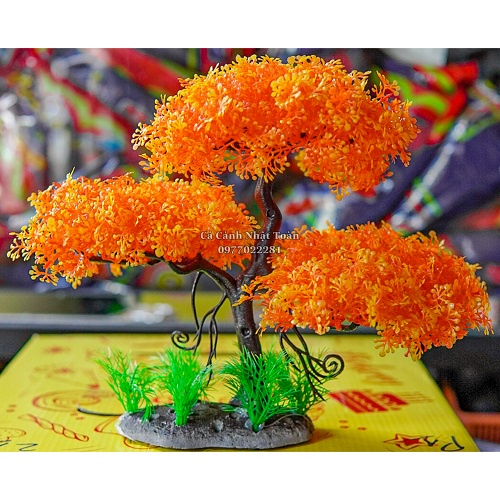 TIỂU CẢNH BONSAI NHÂN TẠO TRANG TRÍ BỂ CÁ NON BỘ DÀI 28CM CAO 22CM