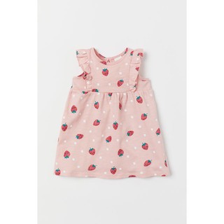 Váy H.M cotton bé gái tay bèo điệu đà