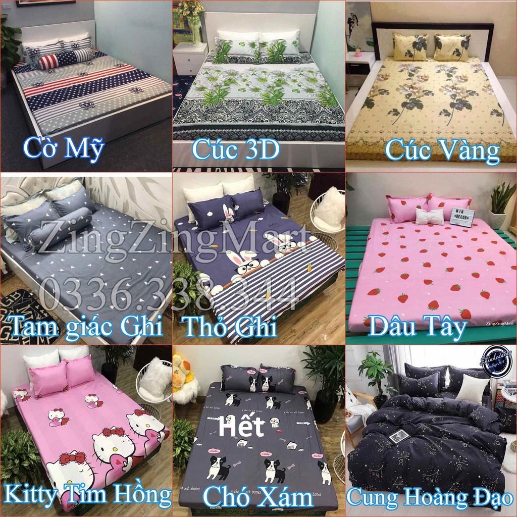 XẢ KHO HÀNG GIÁ XƯỞNG - Combo 1 Ga Chun 2 Vỏ Gối Nằm Cotton Poly | BigBuy360 - bigbuy360.vn