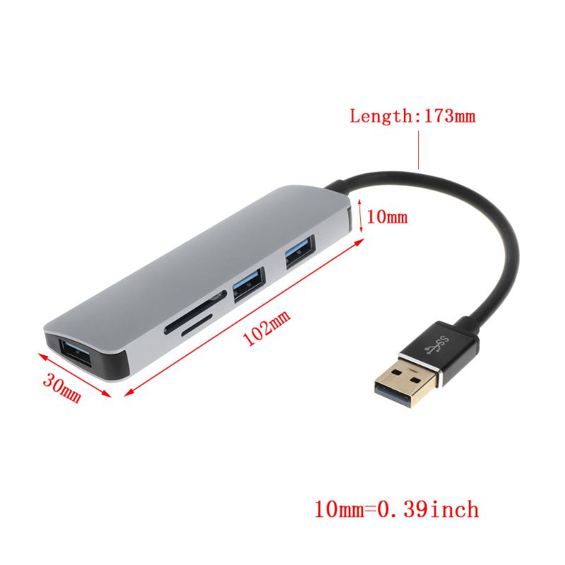 Đầu Đọc Thẻ Nhớ Đa Năng 5 Trong 1 Type-C USB3.0 SD TF