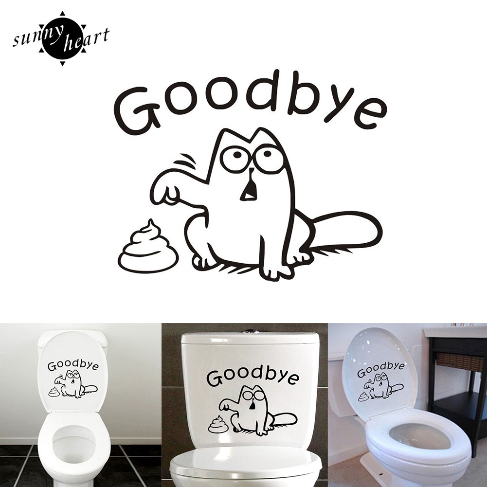 Sticker dán tường họa tiết hình chữ BYE dùng trong trang trí phòng tắm