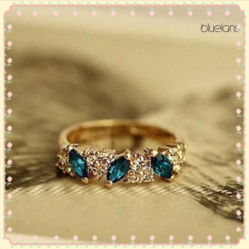 Nhẫn Hợp Kim Đính Đá Xanh Nhân Tạo Thời Trang Cho Nữ