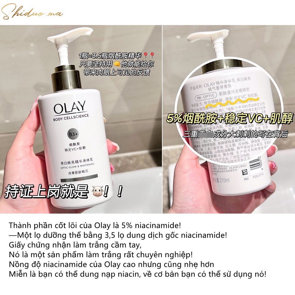 Lotion Niacinamide Dưỡng Trắng Da Toàn Thân Thương Hiệu Olay