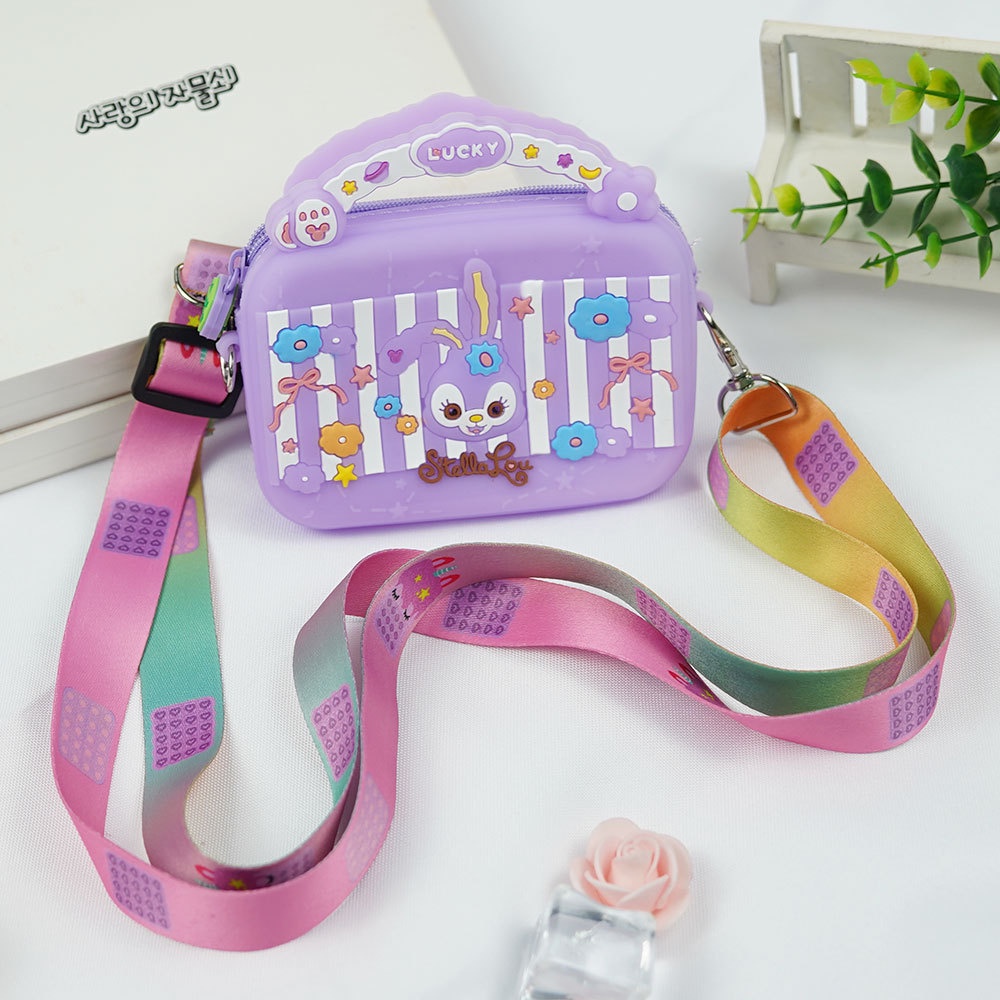 Túi Đeo Chéo Vai Kiểu Hoạt Hình Đính Ngọc Trai Dễ Thương Dành Cho Nữ