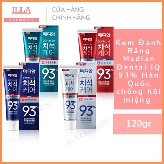 Kem Đánh Răng Median Dental IQ 93% Toothpaste - Giúp Trắng Răng, Giảm Ố, Loại Bỏ Mùi Hôi Tuýp 120gr