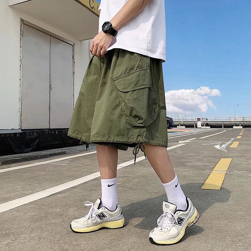 Quần ngắn ống rộng Nhiều Túi Thời Trang Hàn Quốc Cho Nam Size M-4XL