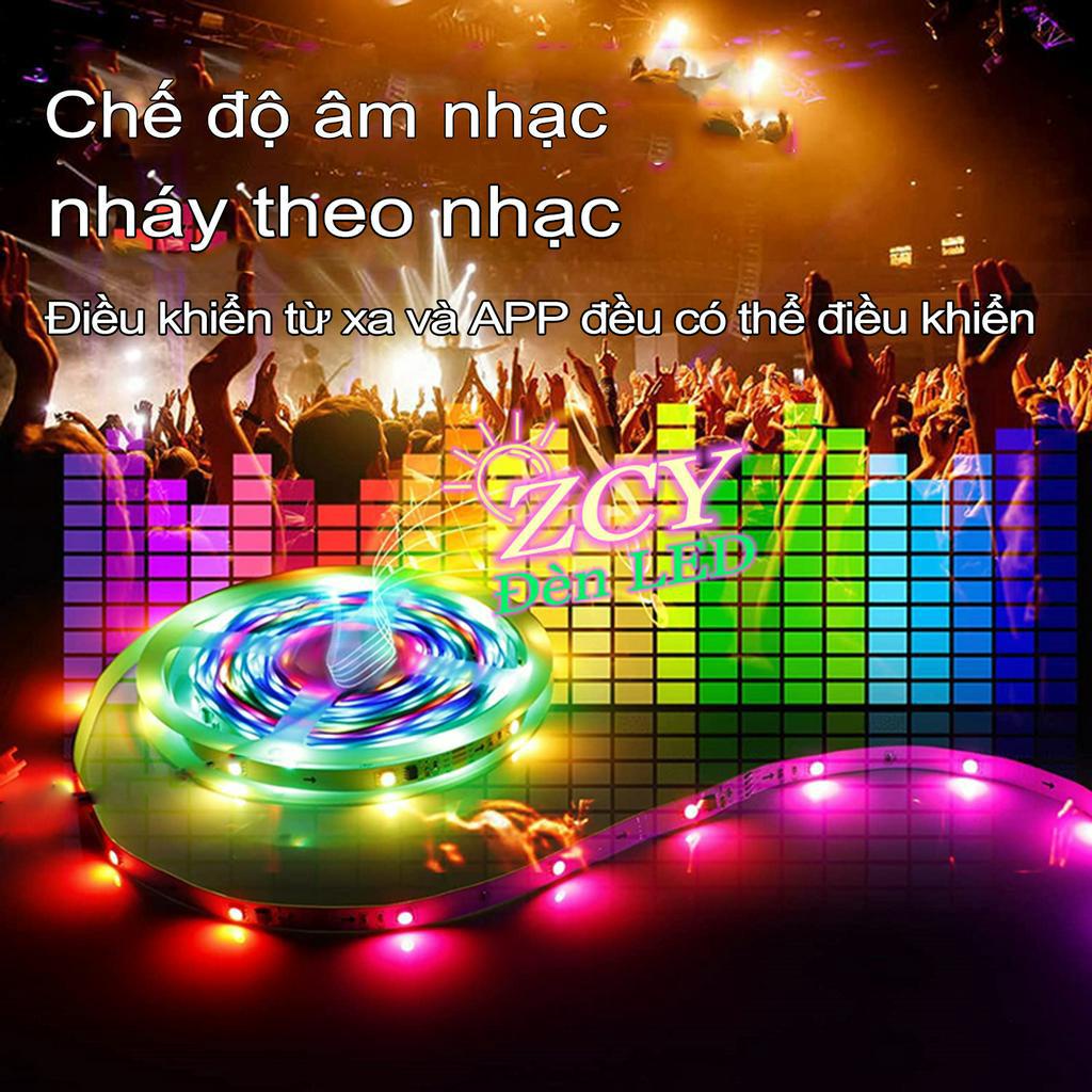 Dây đèn led đuổi ARGB 16 triệu màu, 3M 5M điều khiển bằng điện thoại,nháy theo nhạc, trang trí decor phòng, led 5050