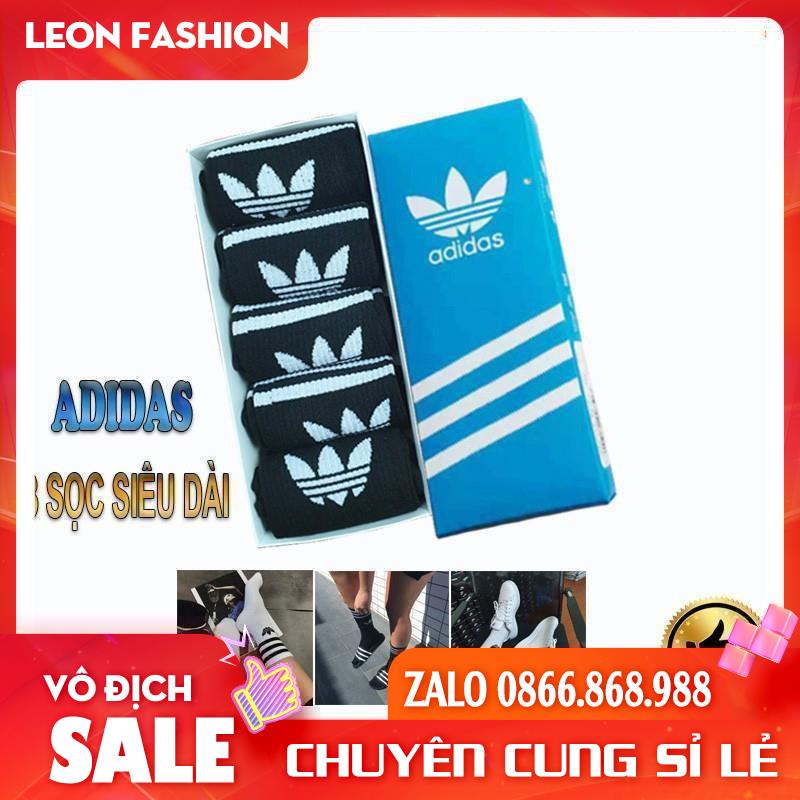 Tất ADIDAS Cổ cao 3 sọc Hàng loại 1 [Hộp 5 Đôi] Vớ Nam Nữ Thể thao Dệt kim Cao cấp QUÀ TẶNG - Kho sỉ tất