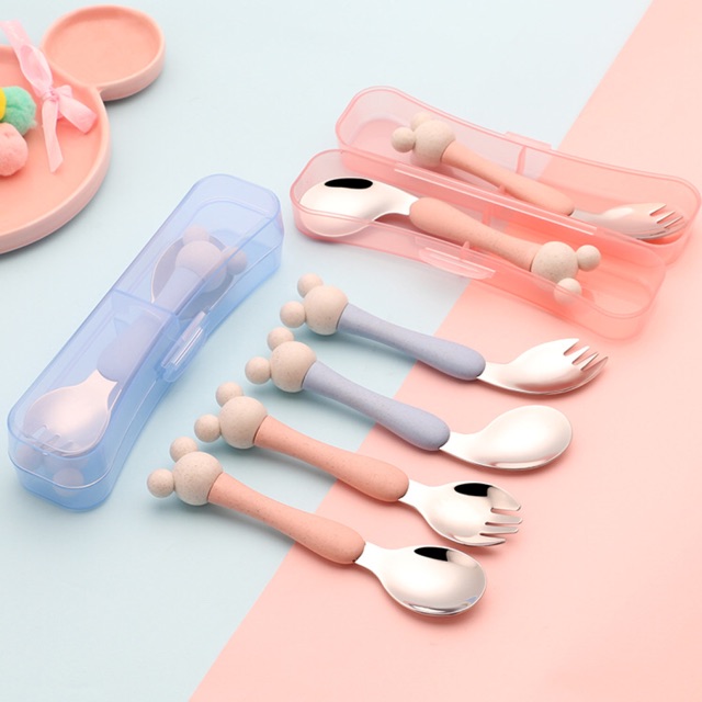 Set muỗng nĩa cho bé tập ăn