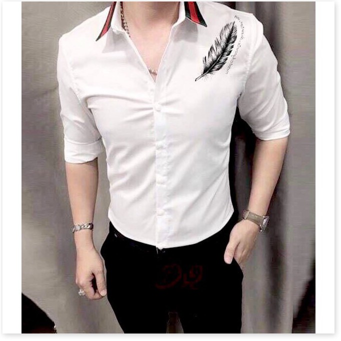 Áo sơ mi namthêu họa tiết đẹp hàng hot &lt;3 HP