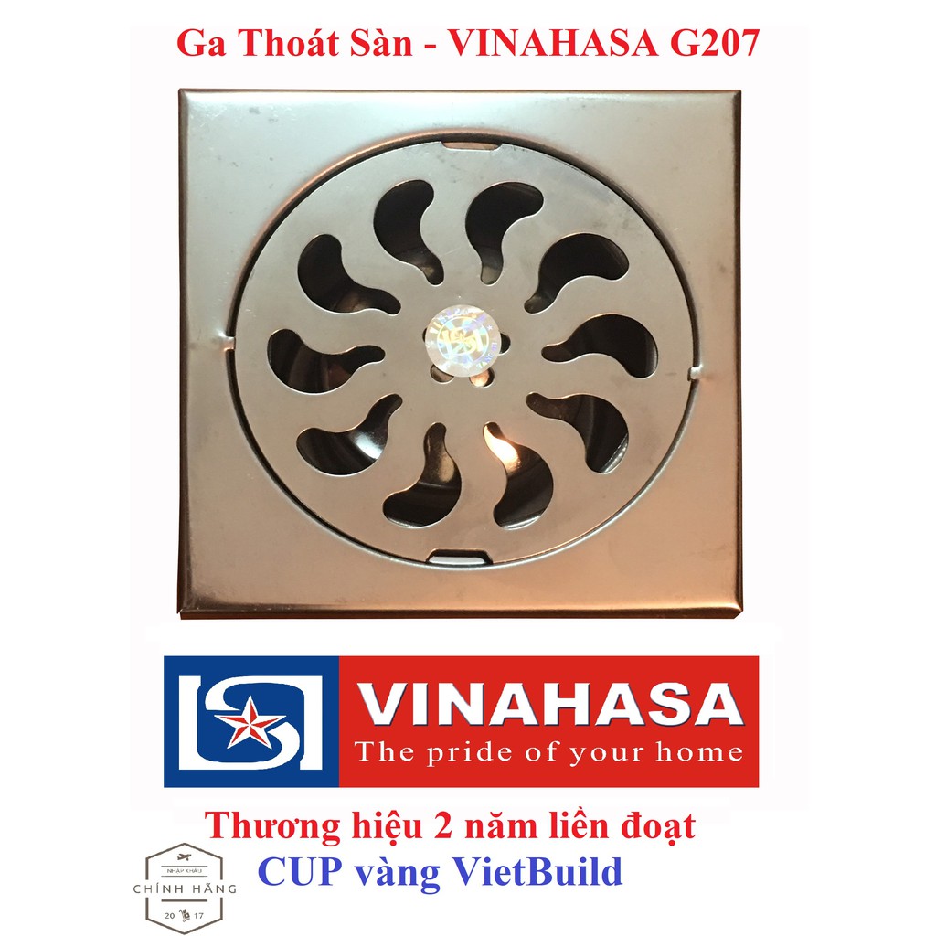 Phễu thoát sàn chống mùi hôi - chặn rác chất liệu inox cao cấp Vinahasa Bảo hành 12 tháng, 1 đổi 1 trong 3 ngày