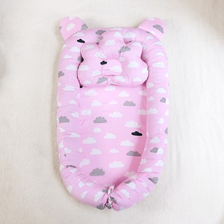 NÔI sơ sinh cho bé Runa kids hoạ tiết Mây Hồng