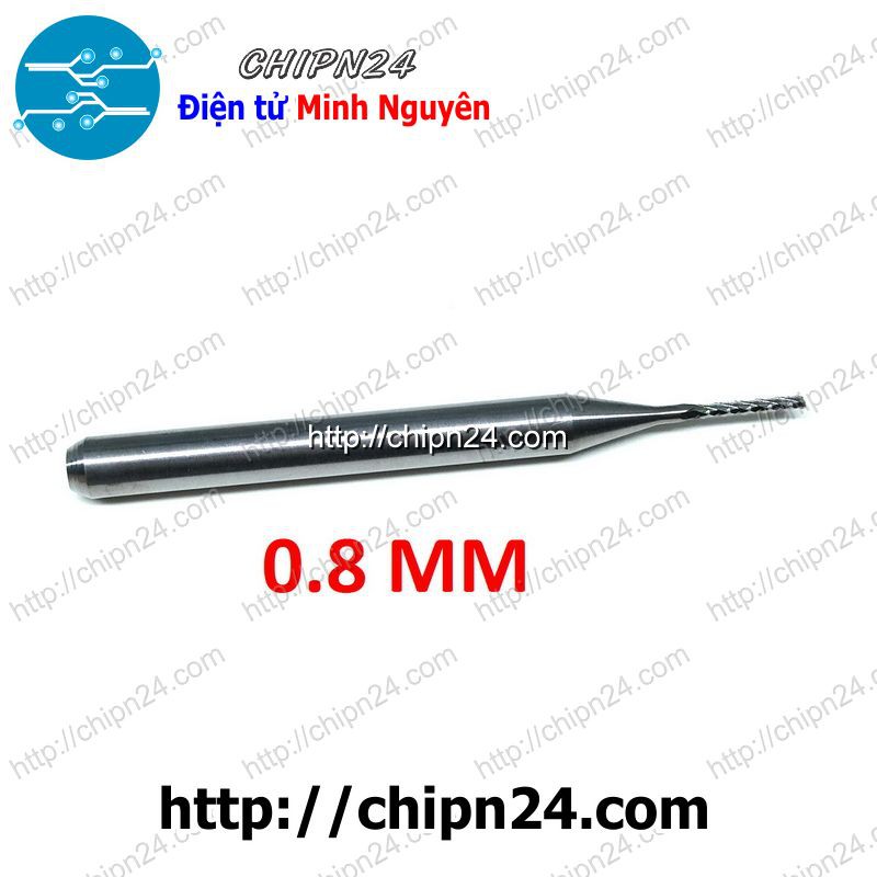 [1 CÂY] Mũi PHAY mạch in CNC HỢP KIM 0.8mm