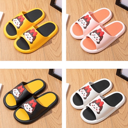 Dép quai ngang nam nữ unisex quai ngang hình cô gái dễ thương Fashion phong cách Hàn Quốc A102 Warm&Cute