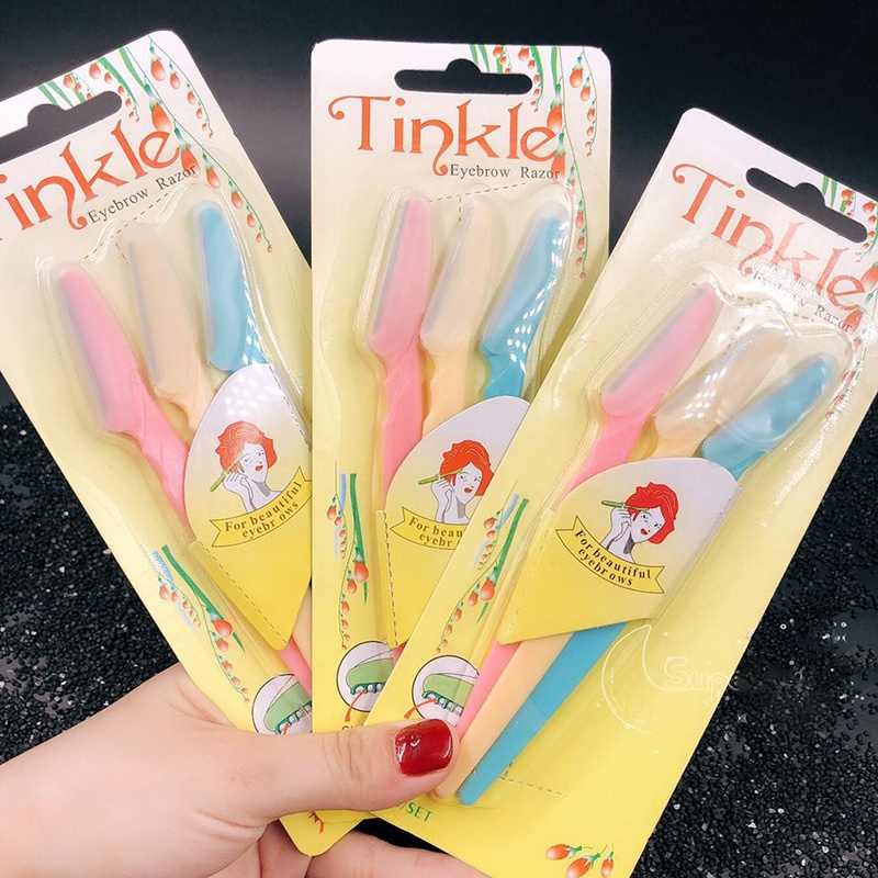 Set 3 Dao Cạo Lông Mày An Toàn Có Thể Gập Lại Tiện Dụng Cho Nữ