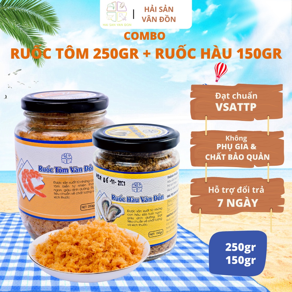 Combo Ruốc Tôm 250g, Ruốc Hàu 150g ĐẬM ĐÀ HƯƠNG VỊ BIỂN Giàu Dinh Dưỡng Không Dùng Phụ Gia Chất Bảo Quản