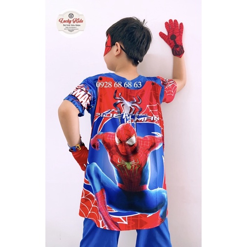 FULL SET TẶNG ĐỒNG HỒ / Bộ quần áo siêu nhân nhện TẶNG kèm choàng mặt nạ găng tay  -Đồ siêu nhân hoá trang