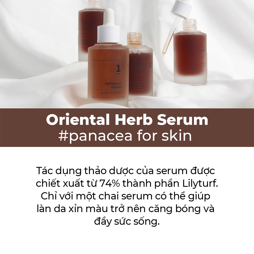 Serum No.1 Căng bóng da NUMBUZIN chiết xuất thảo dược Glossy Essence Serum 50ml