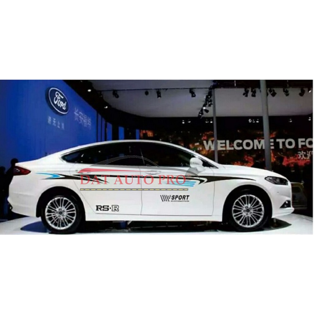 Tem dán Thân xe oto RSR sport màu đen-đỏ.