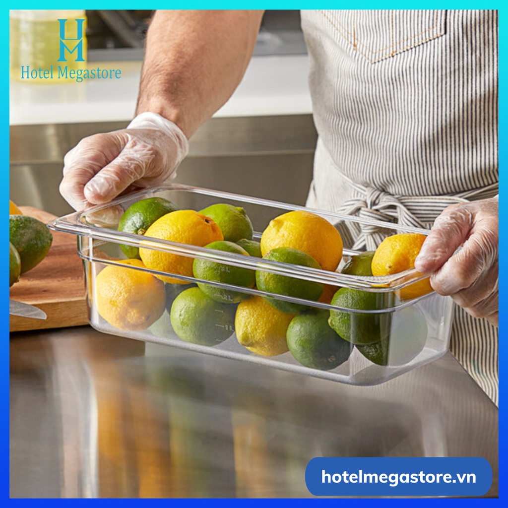 KHAY GN 1/3 NHỰA PC CHỊU NHIỆT AN TOÀN ĐỰNG THỰC PHẨM, THẠCH TOPPING
