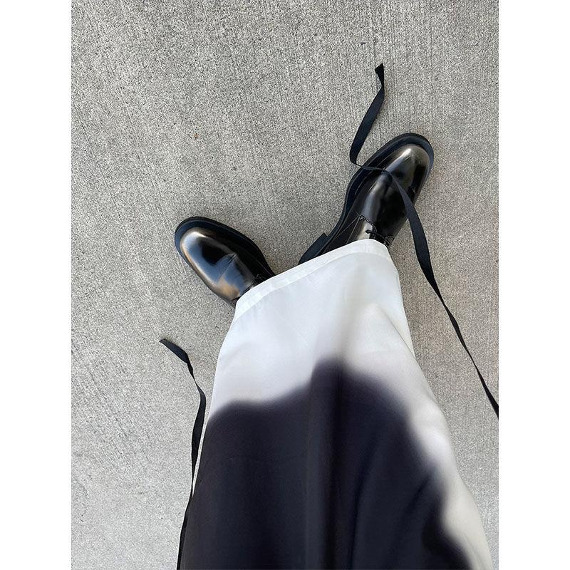 Chân Váy Dài Lưng Cao Màu Trắng Đen Phong Cách Trung Hoa 2022