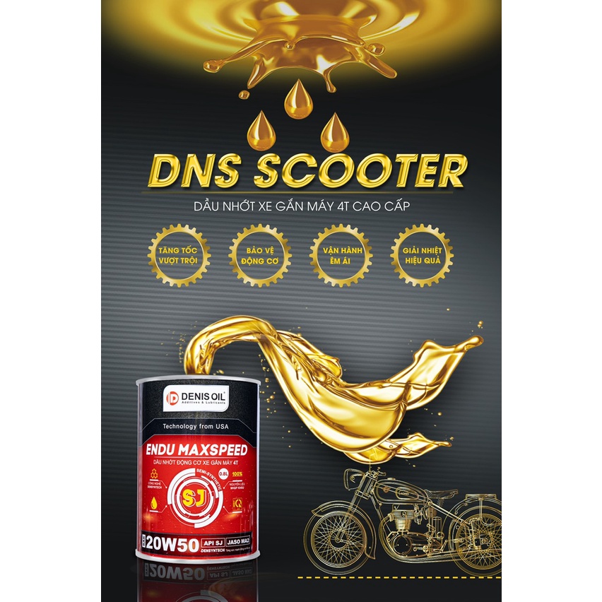 Dầu Nhớt DENIS OIL Cho Động Cơ Xe Gắn Máy 4 Thì 20W50 ( 0.8 Lít ) - Nhớt Chính Hãng