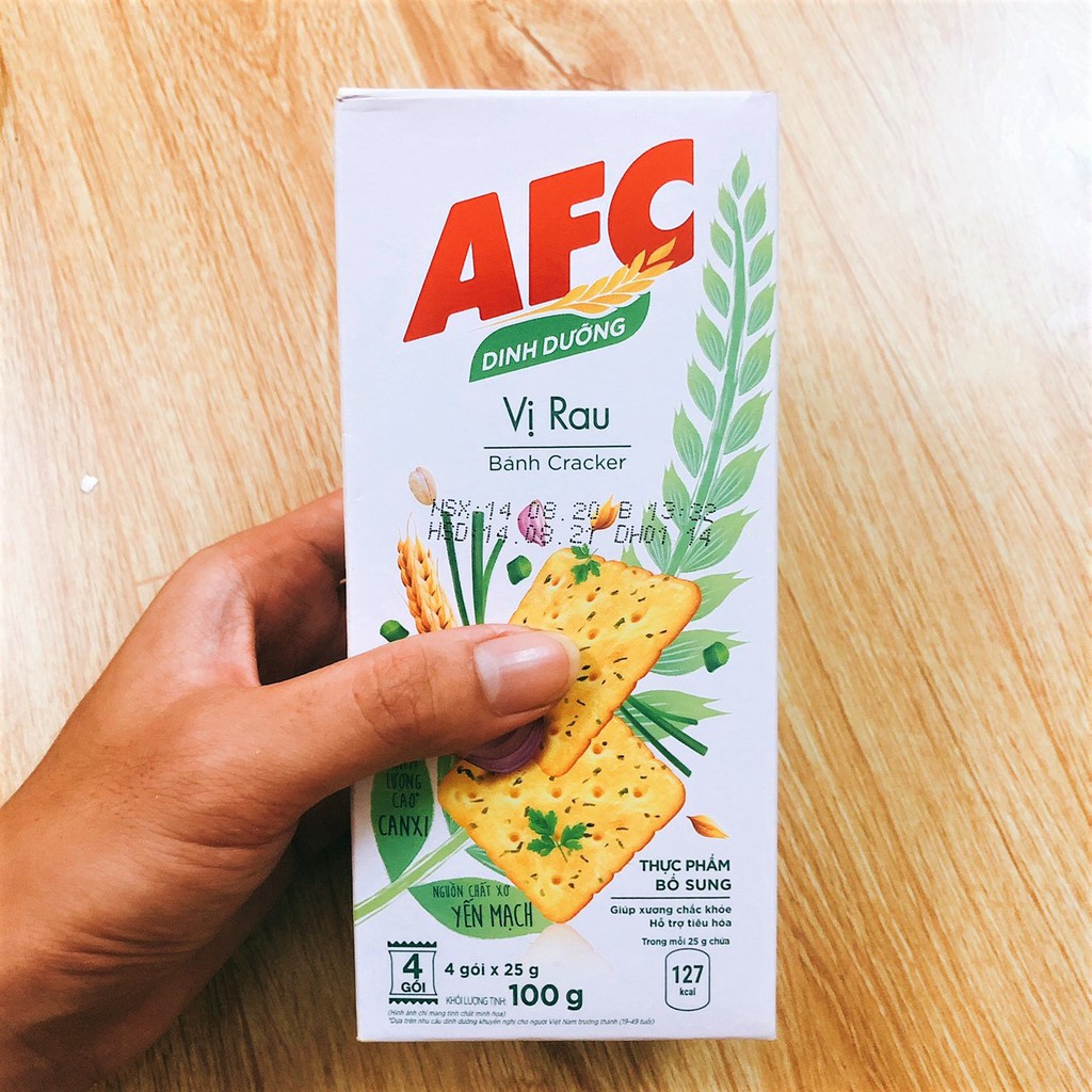 Bánh Quy Cracker AFC Dinh Dưỡng Vị Rau (Hộp 100g)