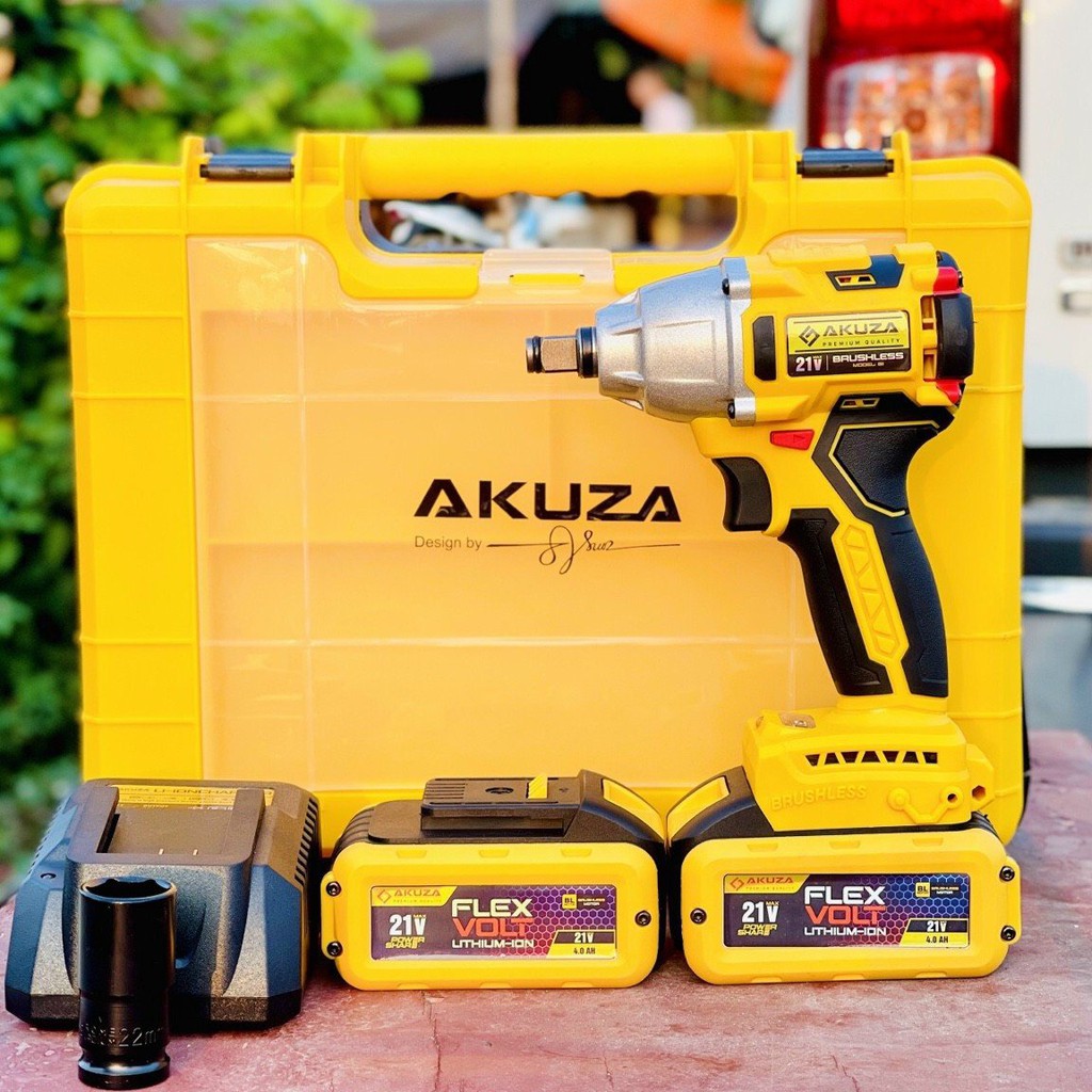 Máy siết bulong AKURA X3 dùng pin không chổi than 21V AKURA X3 Pro - Tặng 1 Đầu chuyển bắt vít - Kèm 2 pin Đi theo máy