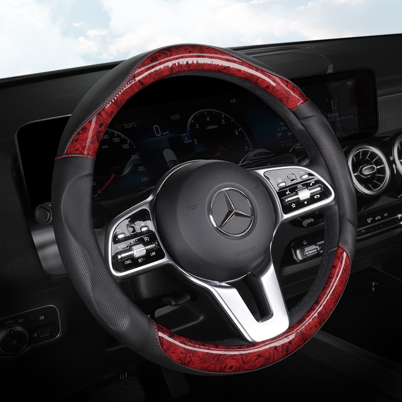 Vỏ Bọc Vô Lăng Xe Hơi Bằng Sợi Carbon Phối Da Cao Cấp
