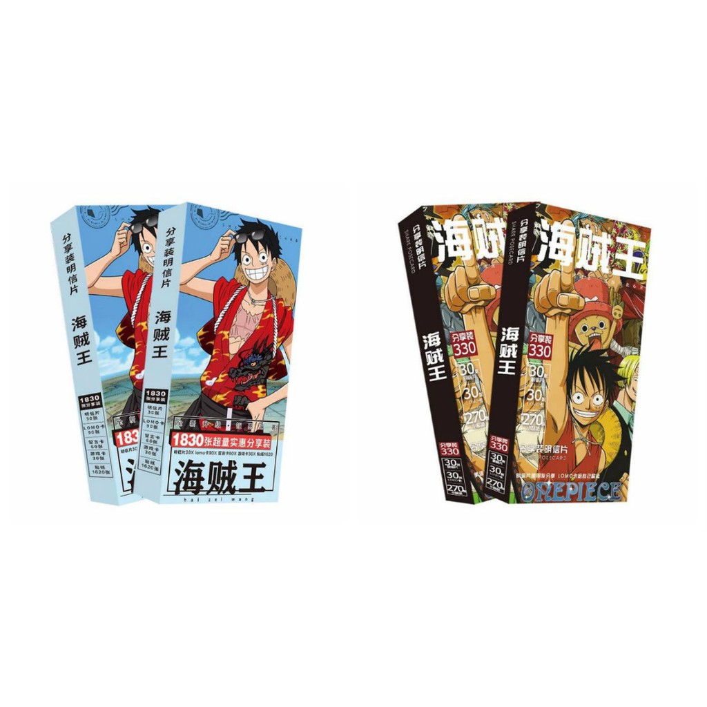 Postcard One Piece hộp ảnh bộ ảnh có ảnh dán + lomo + postcard bưu thiếp anime chibi quà tặng độc đáo