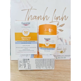 Kem Chống Nắng Eucerin Sun Fluid Sensitive Protect thấm nhanh, dịu nhẹ dành cho mọi loại da 50ml
