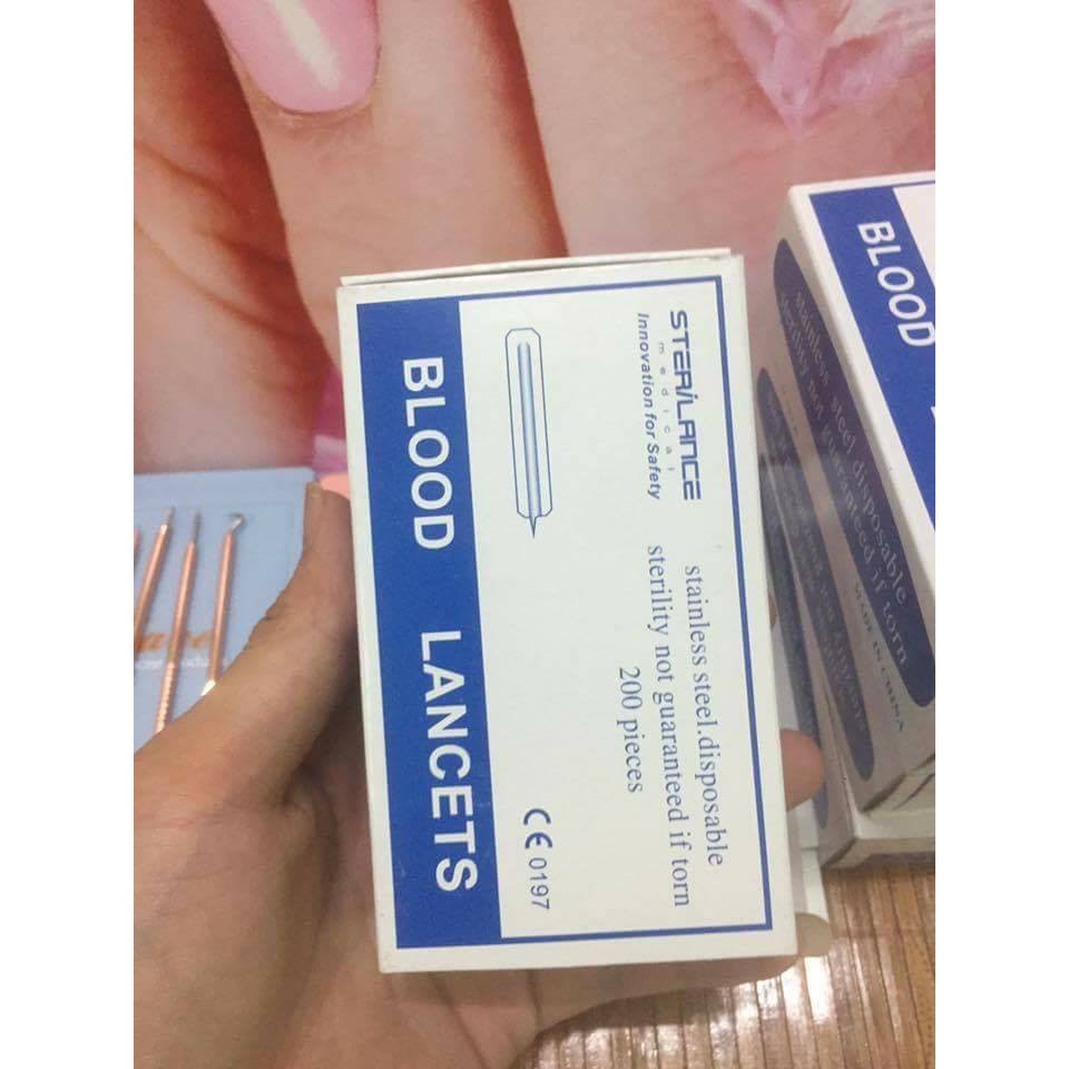 Kim Chích mụn,máu Blood Lancet hộp 200c