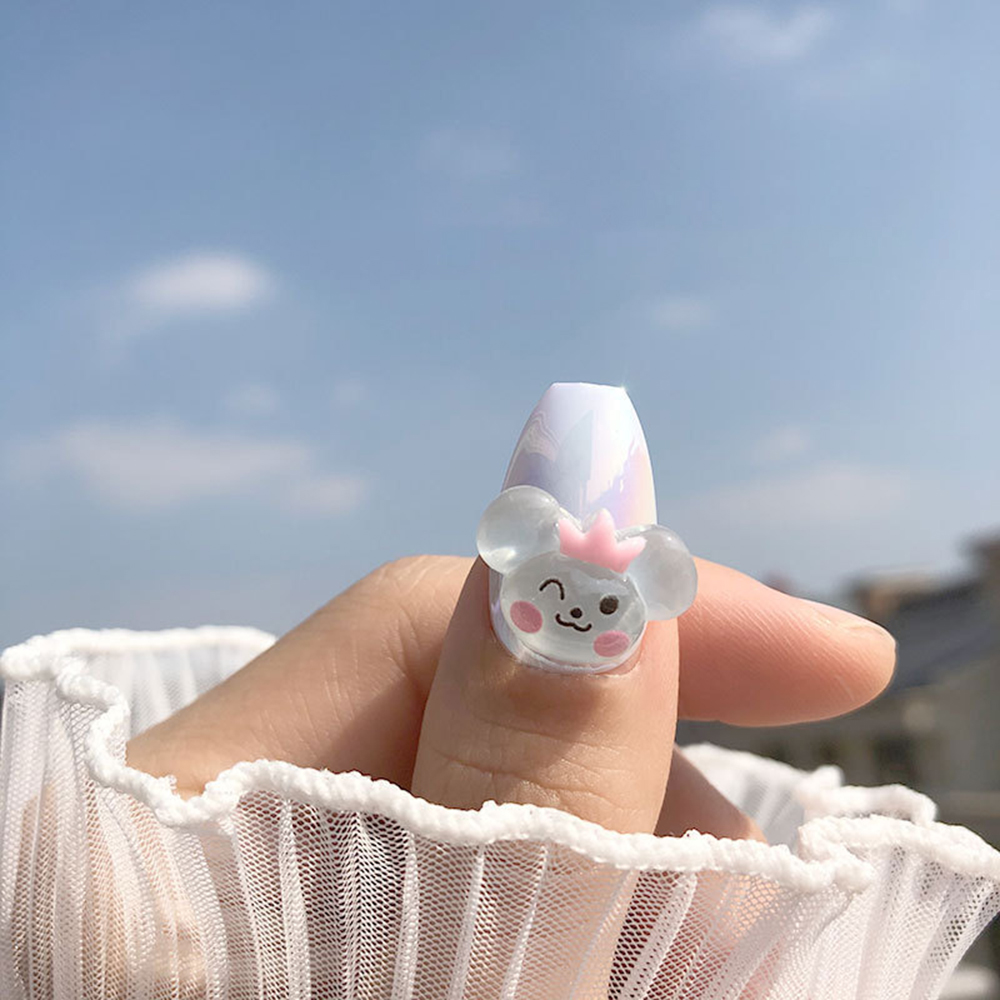 [Hàng mới về] 1/10 Đá giả đính móng trang trí nghệ thuật bằng nhựa resin hình gấu/pikachu