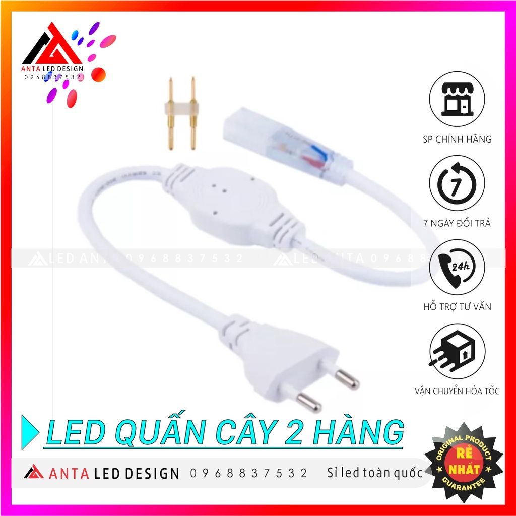 Đèn led quấn cây 2 hàng 2835 siêu sáng trang trí ngoài trời điện áp 220V | BigBuy360 - bigbuy360.vn