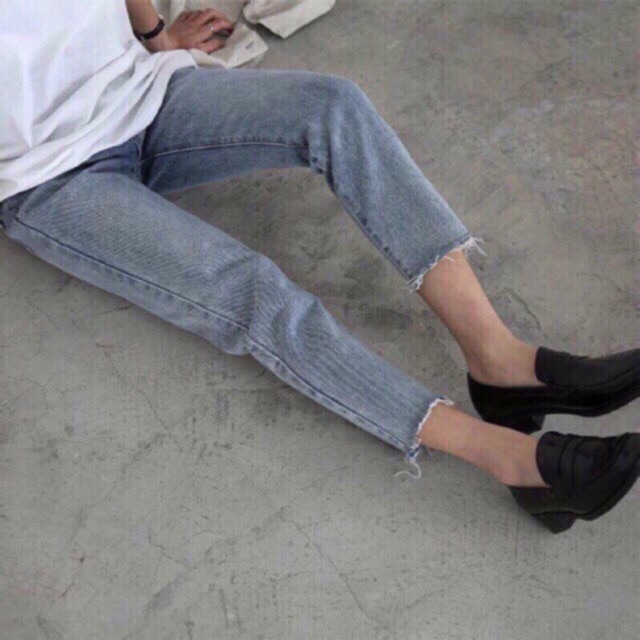 Quần baggy xanh trơn tua gấu siêu hót [kèm ảnh thật] | BigBuy360 - bigbuy360.vn