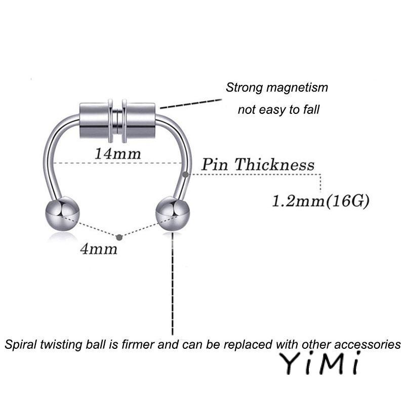 Khuyên mũi/môi hình tròn bằng thép không gỉ thiết kế đơn giản cao cấp