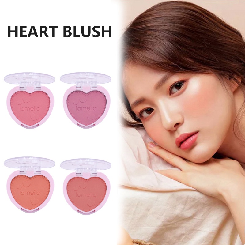 1 Phấn Má Hồng Nhung Lì Trang Điểm Sáng Da Đa Năng Thiết Kế Trái Tim Đáng Yêu