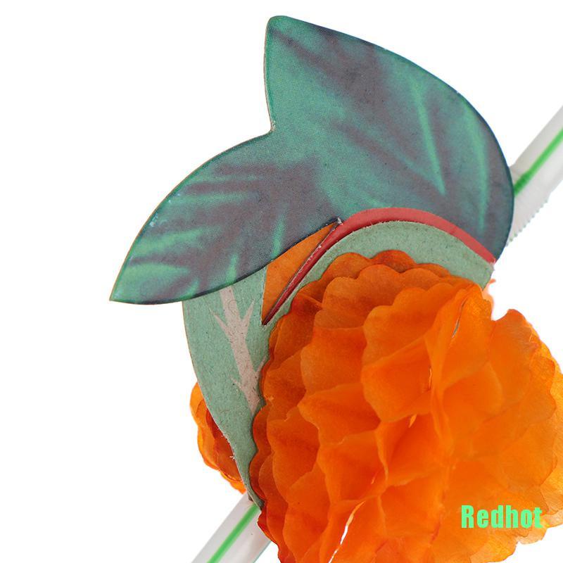 Set 50 ống hút trái cây 3D trang trí cocktail