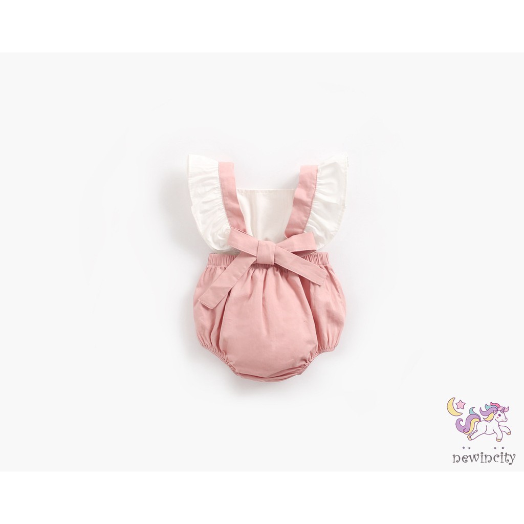 Áo Liền Quần Yếm Tay Loe Xinh Xắn Cho Bé Gái