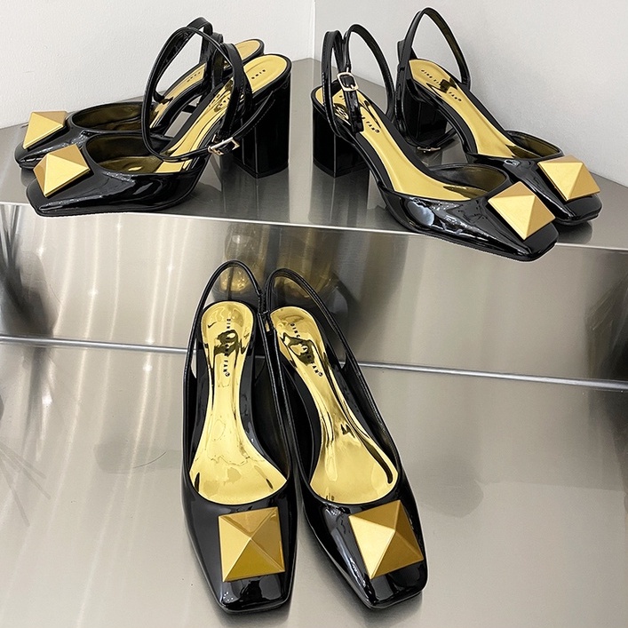 Giày cao gót 2.36 inch thiết kế khóa kim loại size 35-40 thời trang quyến rũ cho nữ