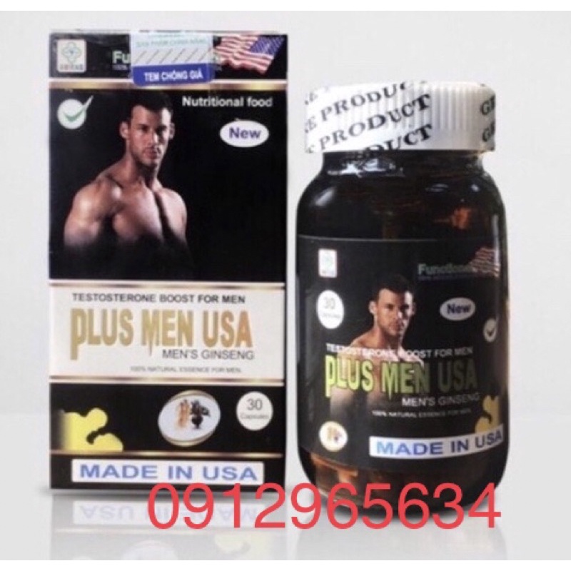 Viên uống Plus Men USA nhập khẩu nguyên hộp từ Mỹ hỗ trợ tăng cường sức khoẻ cho nam giới mạnh mẽ chính hãng 30 viên