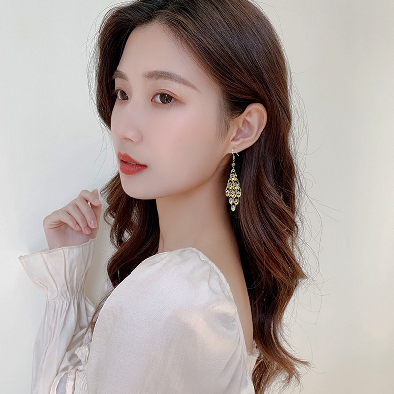 Bông Tai Hình Lá Bằng Kim Loại Đính Đá Zircon Sang Trọng Thời Trang Mới 2022 Cho Nữ