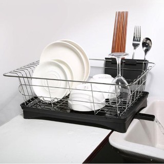 Kệ (rổ) úp chén bát, đĩa và thìa đũa có khay thoát nước khô thoáng, tiện lợi inox