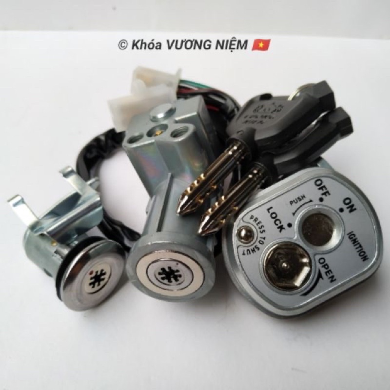 Bộ Ổ Khoá Xe Wave RS Chìa 8 Cạnh Chống Trộm Cao cấp Chính Hãng VƯƠNG NIỆM