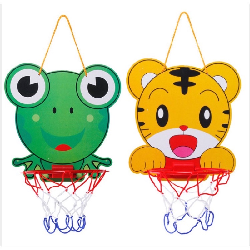Bóng rổ mini treo tường cho bé gồm bóng rổ và bơm bóng hình sư tử,  hổ, khủng long, ếch, voi dễ thương