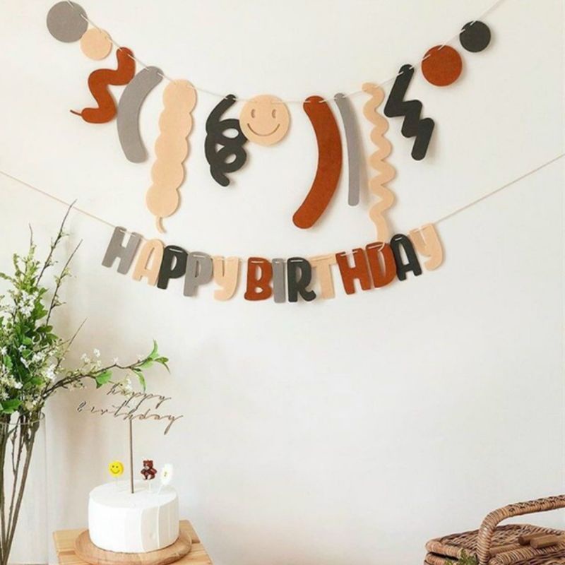 Chữ happy Birthday phong cách Hàn Quốc trang trí tiệc sinh nhật Cao 15cm, rông 3cm