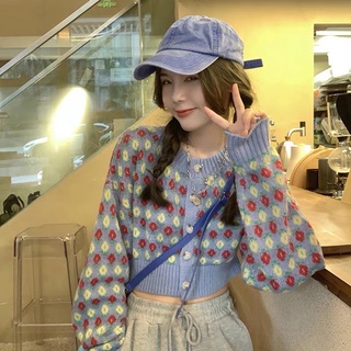 Áo len hoa croptop