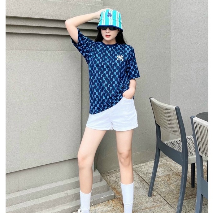 Áo thun NY MLB unisex nam nữ in hình -Logo cá tính SIZE CHÂU ÂU