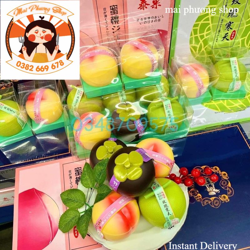 Thạch hoa quả mix, thạch nguyên quả dưa lưới, măng cụt, đào cao cấp